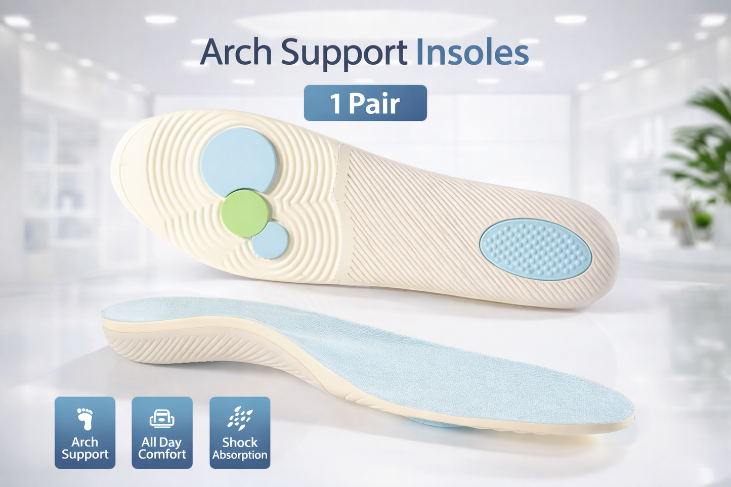 Semelles orthopédiques de soutien de la voûte plantaire pour hommes et femmes – Semelles amortissantes pour chaussures de sport