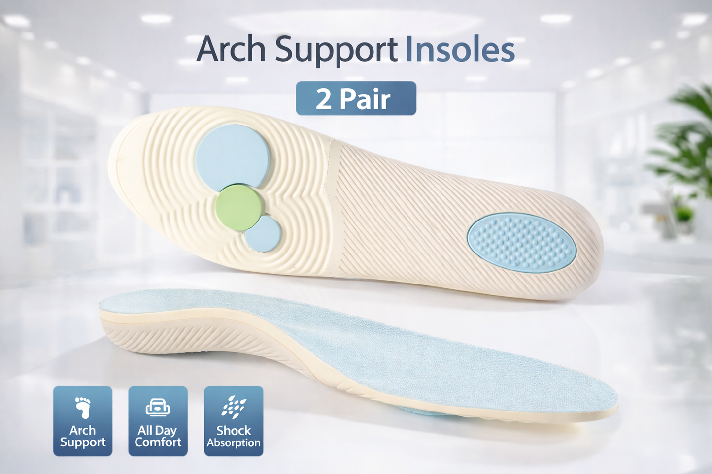 Arch Support Orthopedic Insoles for Men & Women – Shock-Absorbing Sports Shoe Inserts--FirstStep