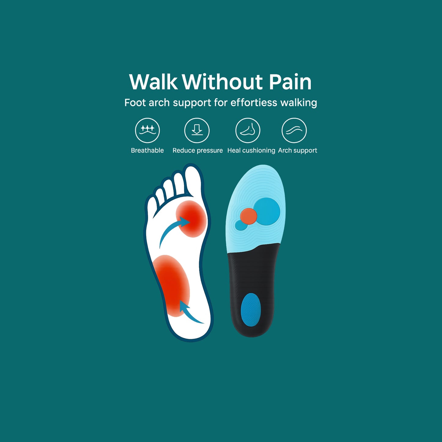 Semelles orthopédiques de soutien de la voûte plantaire pour hommes et femmes – Semelles amortissantes pour chaussures de sport